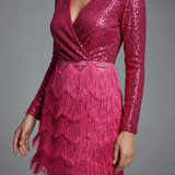 Romana | Sparkly Mini Dress with Fringes