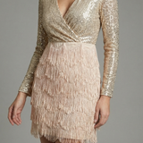 Romana | Sparkly Mini Dress with Fringes