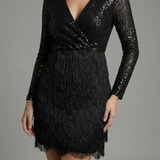 Romana | Sparkly Mini Dress with Fringes