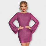 Sequin Dress with Open Back
