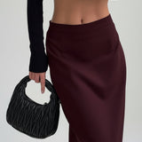 Long Burgundy Skirt