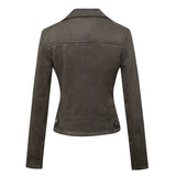 Imitation Suede Motorcycle Jacket