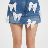 Mini Skirt with Bows on Pockets