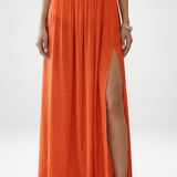 Beach Maxi Skirt with Waist Tie