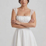 Laura | A-line Mini Dress with Delicate Details