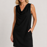 Miroslava | Short Dress with Draped Neckline