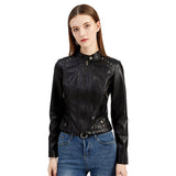 Studded Faux Leather Cropped Jacket