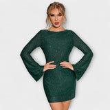Sequin Dress with Open Back