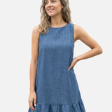 Pravoslava | Loose Mini Dress with Ruffled Hem