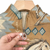 Brigitte | Cardigan with Horse and Cactus Design