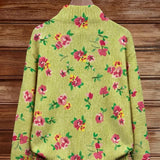 Elke | Green Cardigan with Floral Design