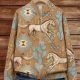 Brigitte | Cardigan with Horse and Cactus Design