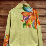 Claudia | Cardigan with Colourful Lily Pattern