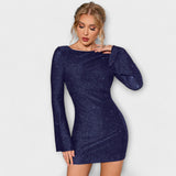 Sequin Dress with Open Back
