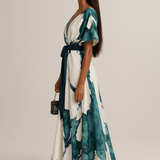 Vanessa - Long Dress with Watercolour Motif