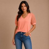 Lara | Elegant top with V neckline