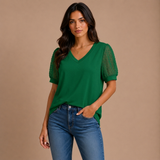 Lara | Elegant top with V neckline