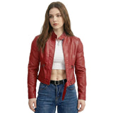 Short Faux Leather Biker Jacket