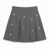 Textured Skirt with Floral Detail