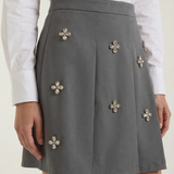 Textured Skirt with Floral Detail
