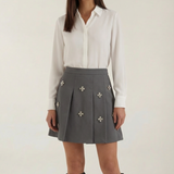 Textured Skirt with Floral Detail