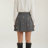 Textured Skirt with Floral Detail