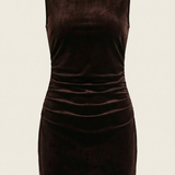 Anabela | Ruched Mini Dress with Stand-Up Collar