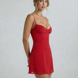 Lena | Fitted Mini Dress with Thin Straps