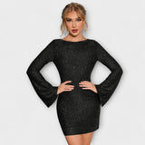 Sequin Dress with Open Back