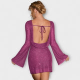 Sequin Dress with Open Back